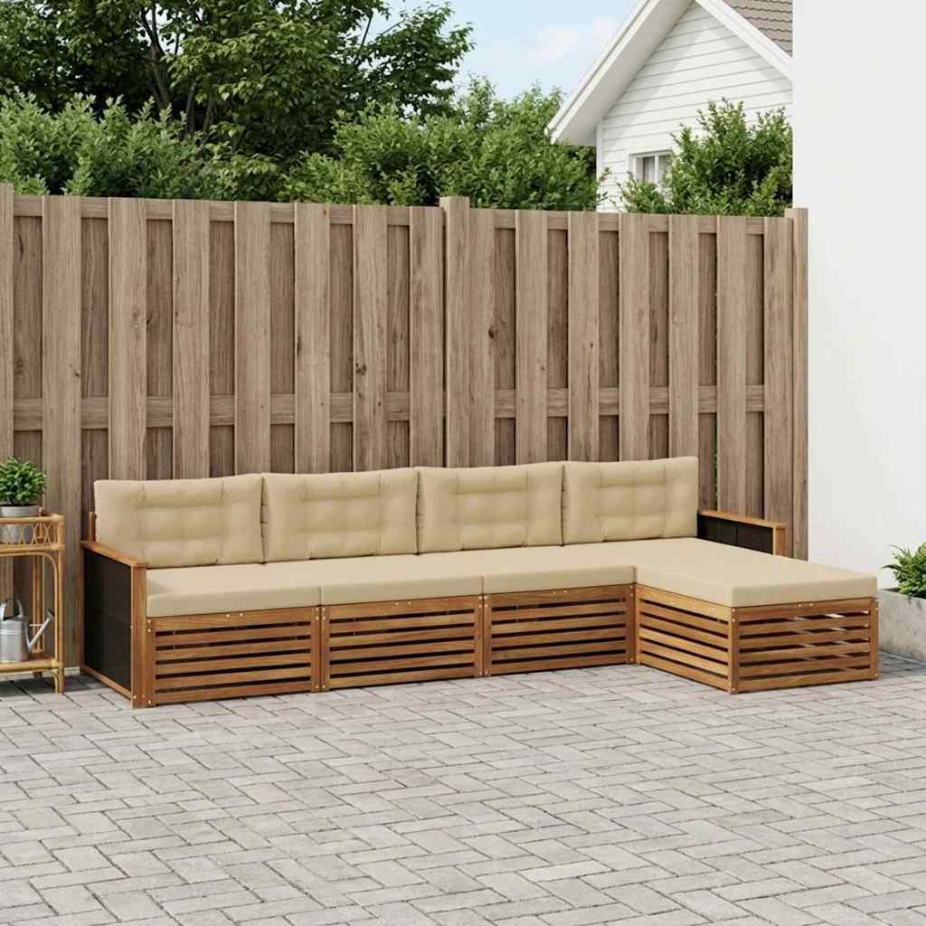 Ensemble de canapés d'extérieur 5 pcs Naturel et Beige - XIOS