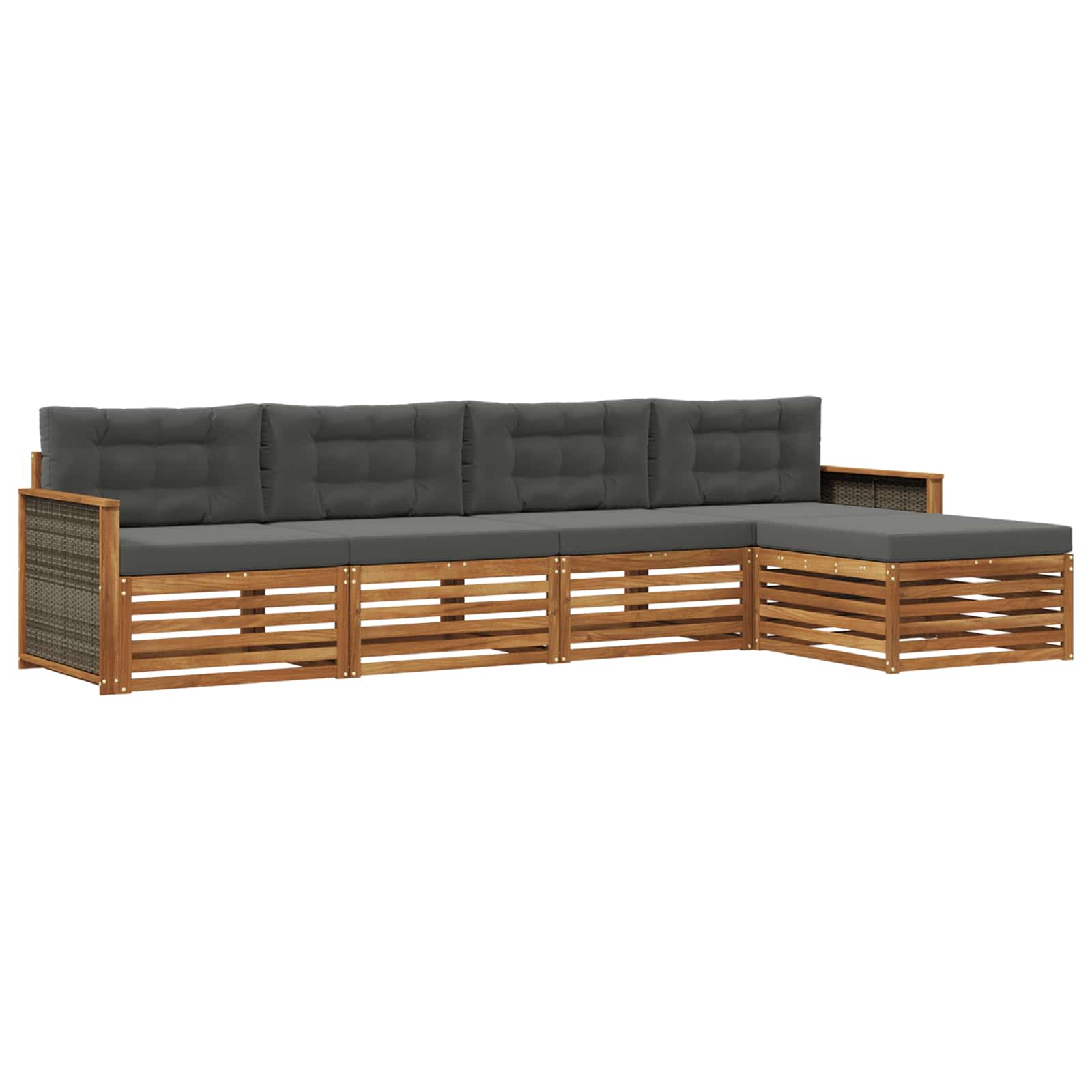 Ensemble de canapés d'extérieur 5 pcs Naturel et Anthracite - XIOS