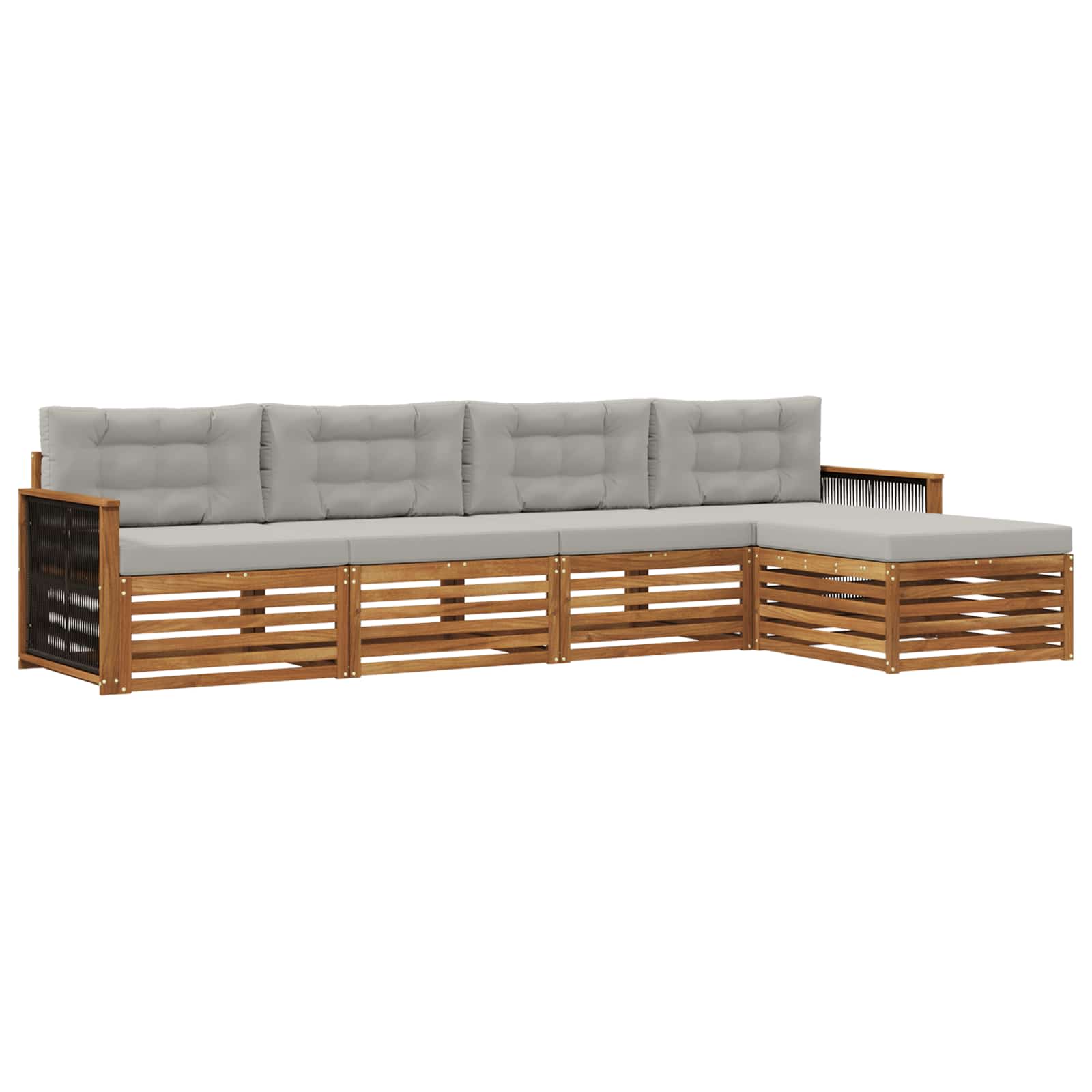 Ensemble de canapés d'extérieur 5 pcs Naturel et gris clair - XIOS