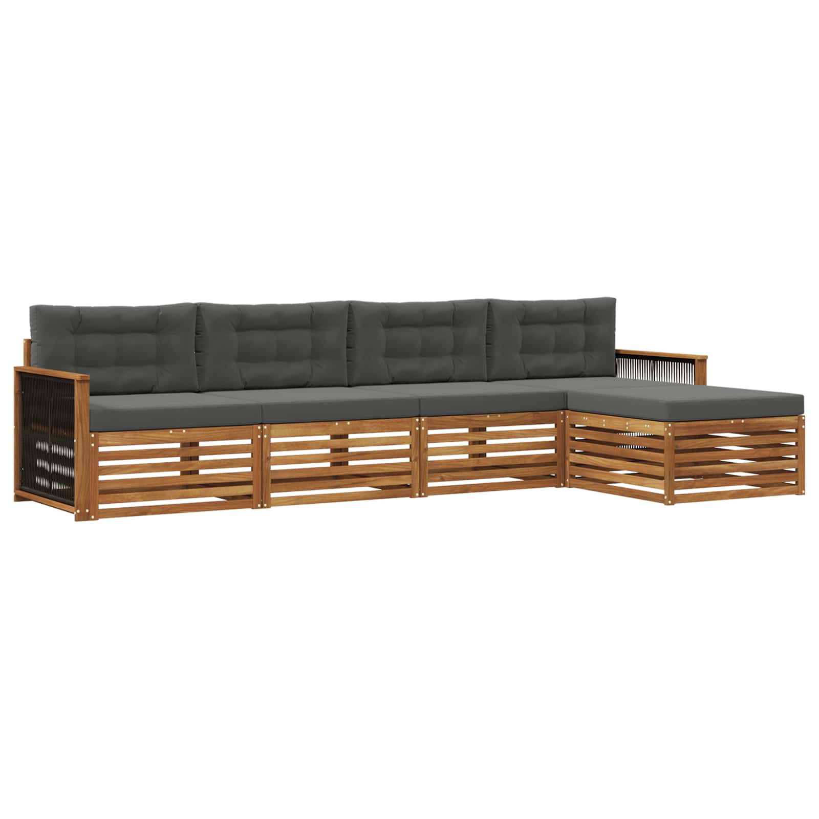 Ensemble de canapés d'extérieur 5 pcs Naturel et Anthracite - XIOS