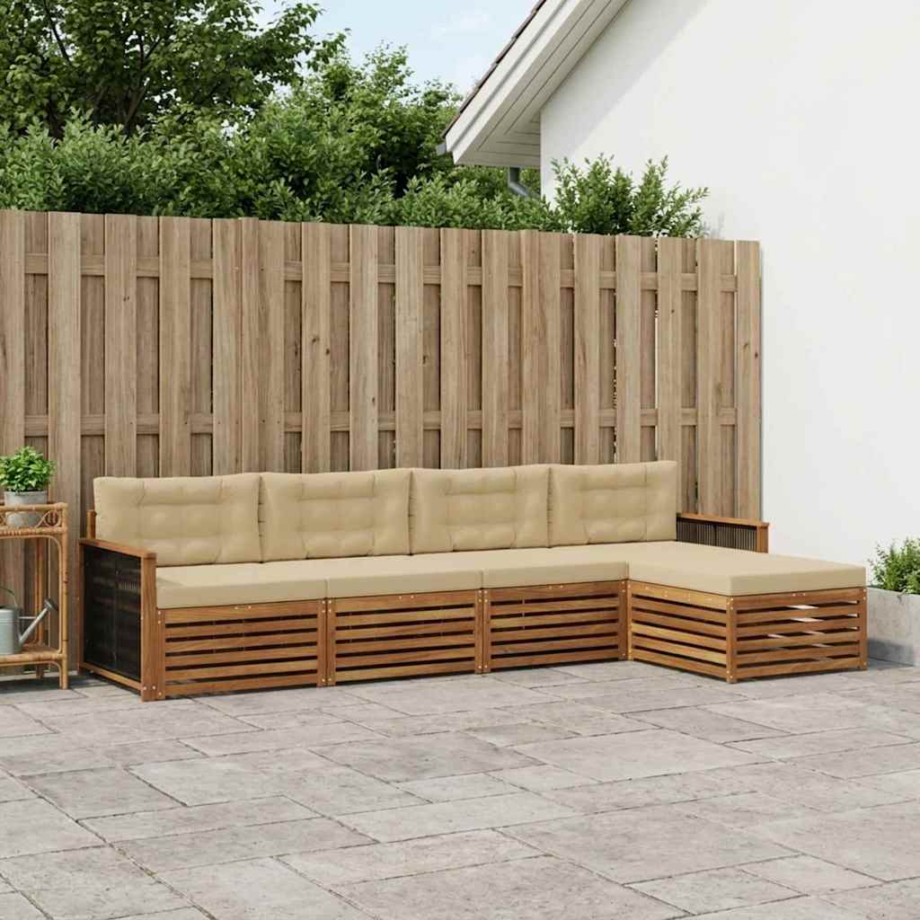 Ensemble de canapés d'extérieur 5 pcs Naturel et Beige - XIOS