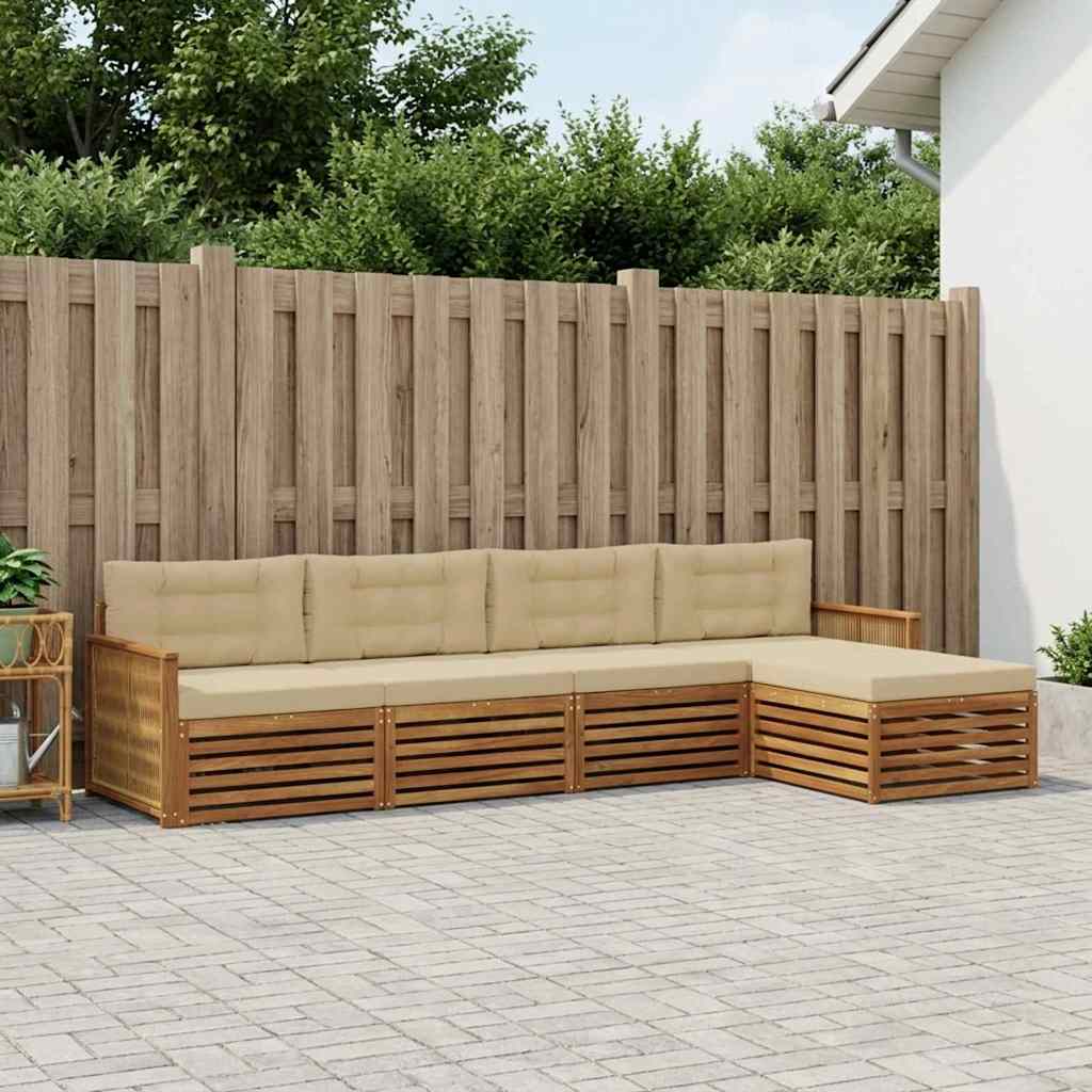 Ensemble de canapés d'extérieur 5 pcs Naturel et Beige - XIOS