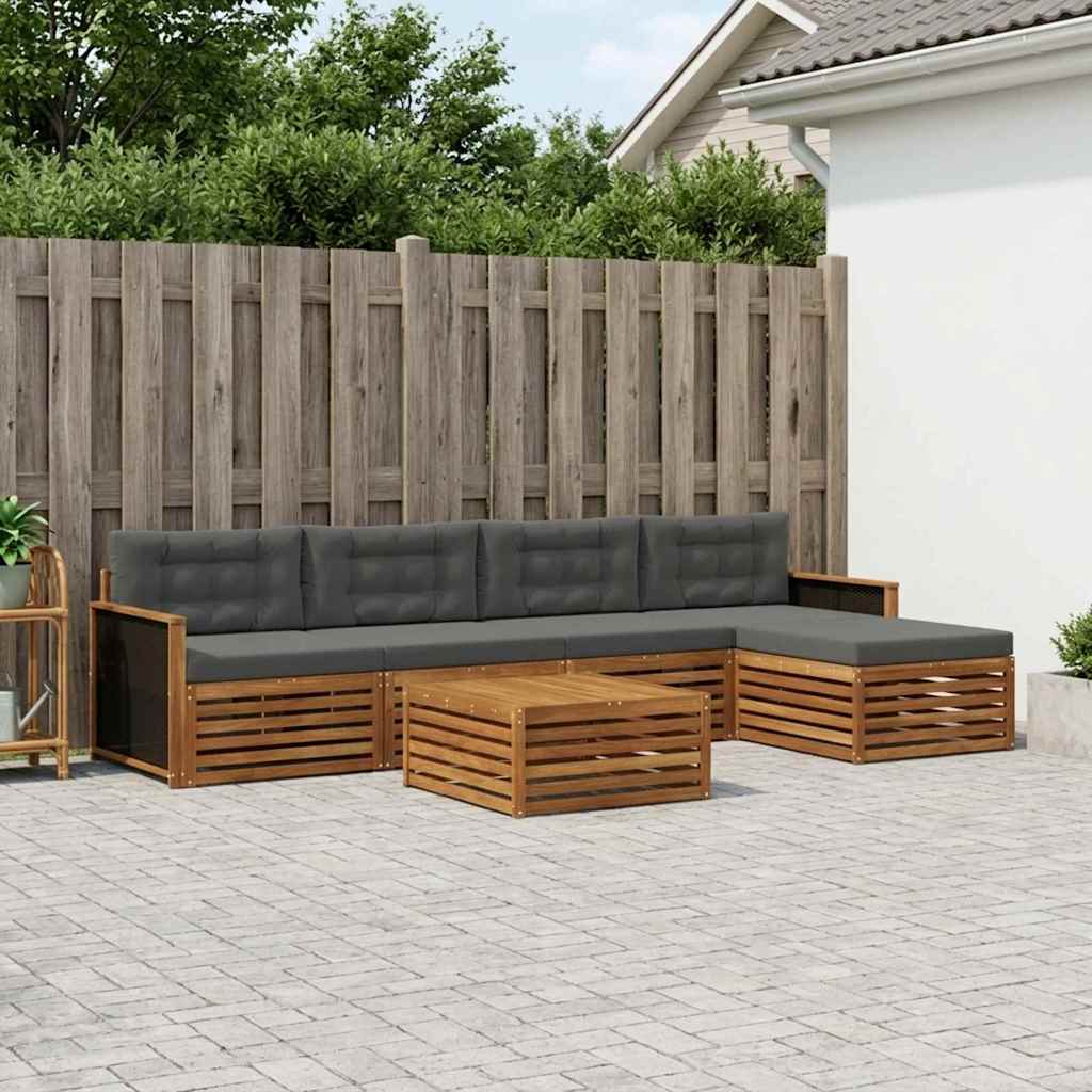Ensemble de canapés d'extérieur 6 pcs Naturel et Anthracite - XIOS