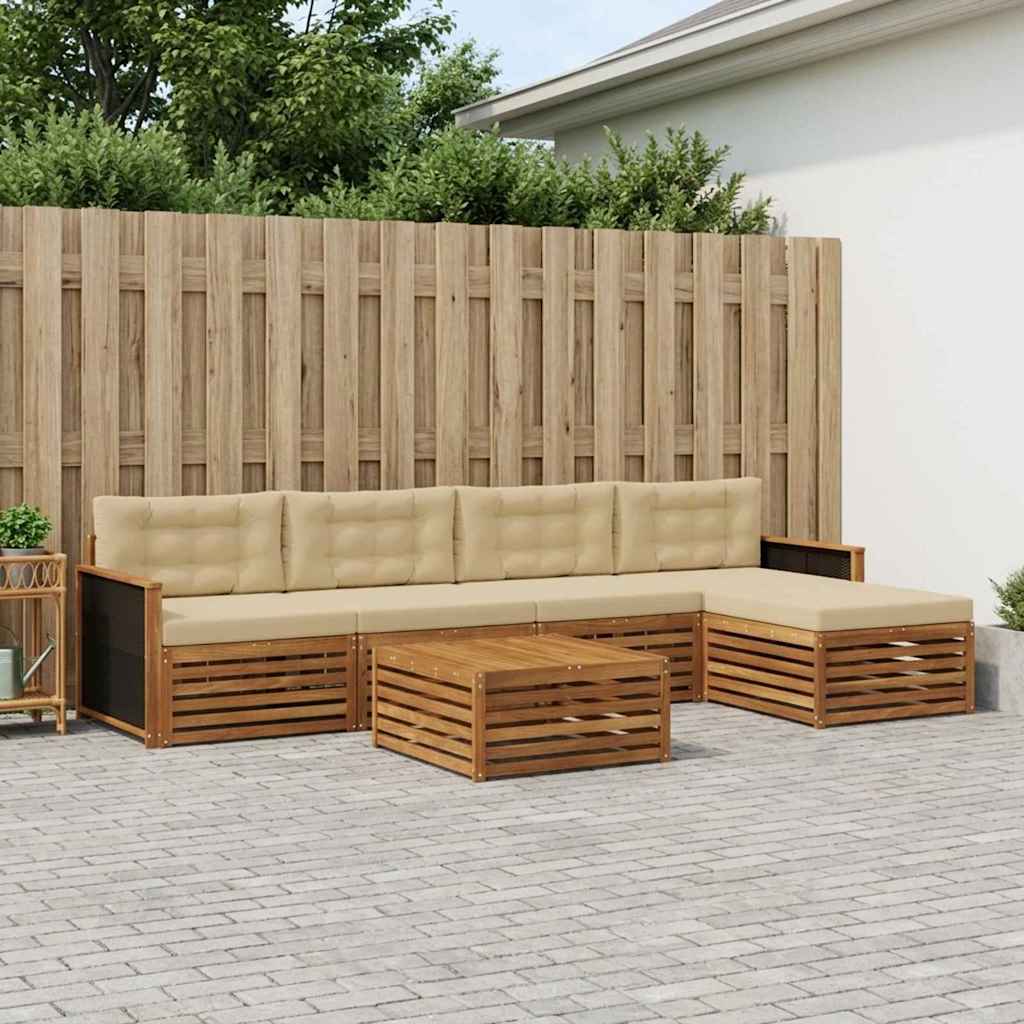 Ensemble de canapés d'extérieur 6 pcs Naturel et Beige - XIOS