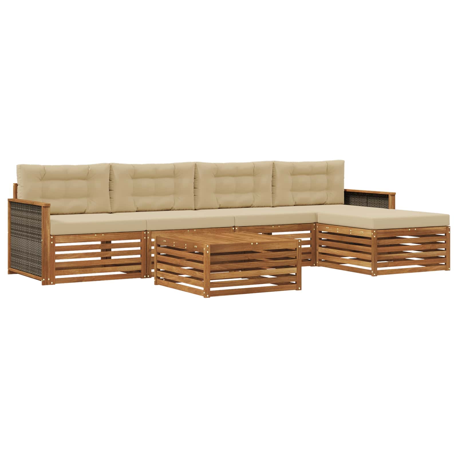 Ensemble de canapés d'extérieur 6 pcs Naturel et Beige - XIOS