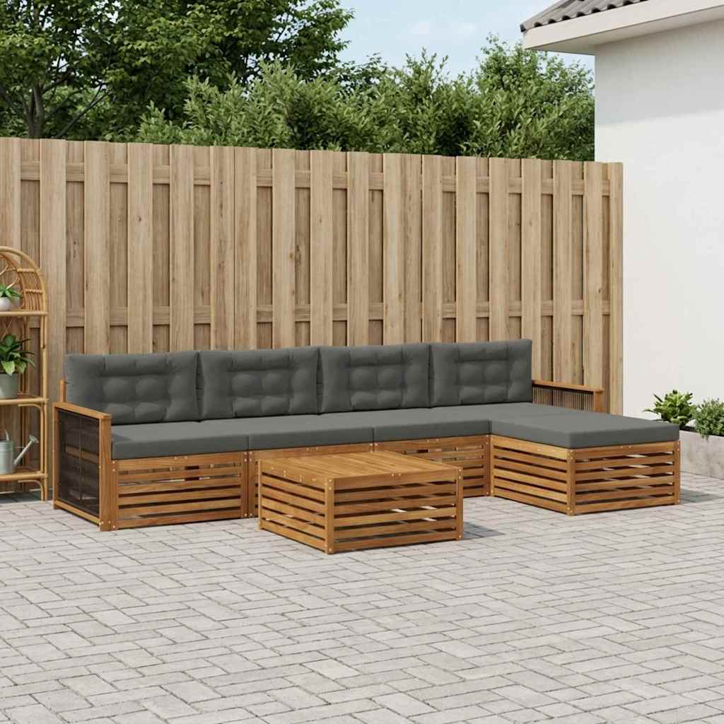 Ensemble de canapés d'extérieur 6 pcs Naturel et Anthracite - XIOS