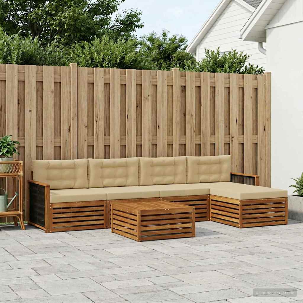 Ensemble de canapés d'extérieur 6 pcs Naturel et Beige - XIOS