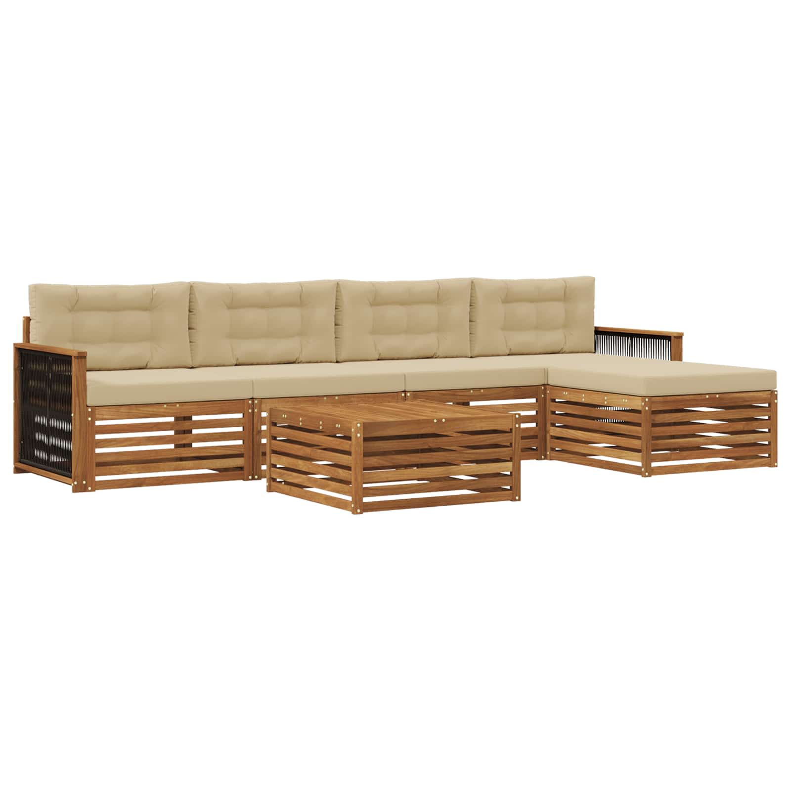 Ensemble de canapés d'extérieur 6 pcs Naturel et Beige - XIOS