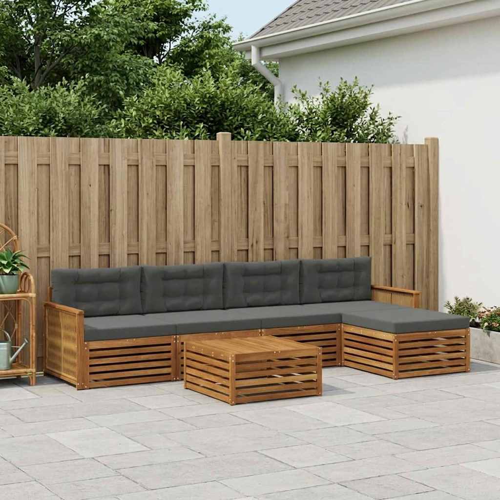 Ensemble de canapés d'extérieur 6 pcs Naturel et Anthracite - XIOS