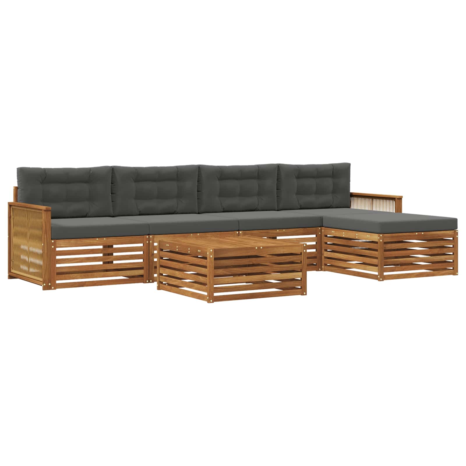 Ensemble de canapés d'extérieur 6 pcs Naturel et Anthracite - XIOS