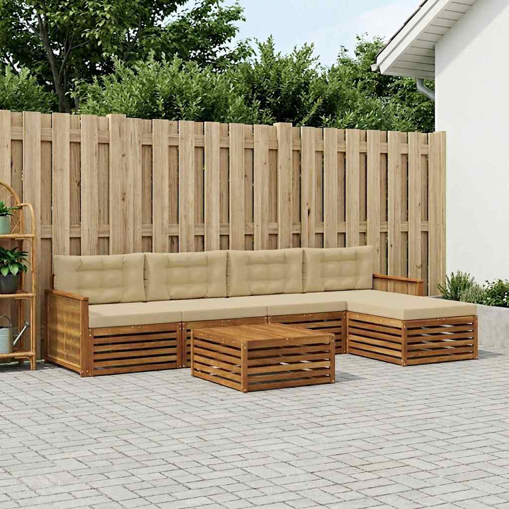 Ensemble de canapés d'extérieur 6 pcs Naturel et Beige - XIOS