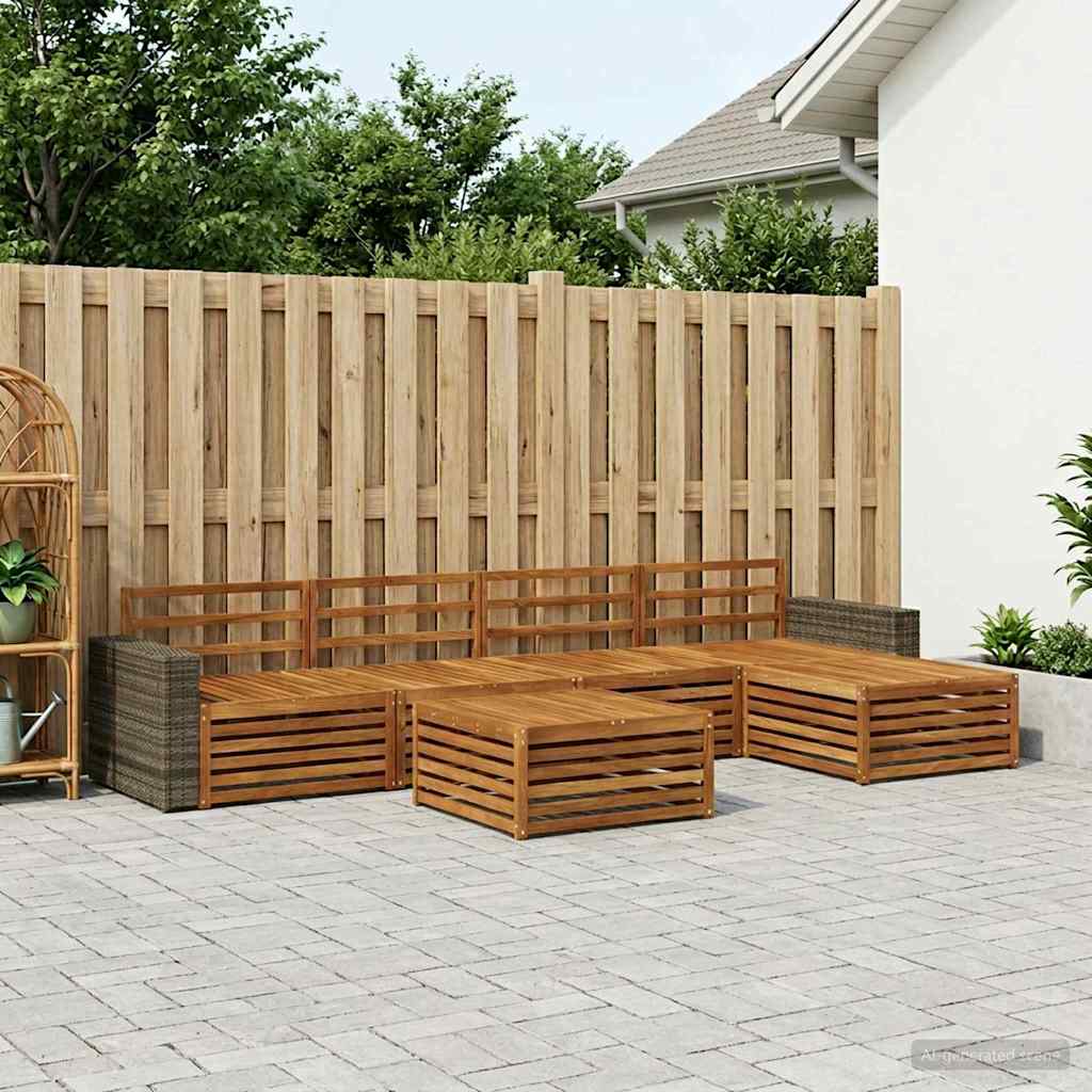 Ensemble de canapés d'extérieur 6 pcs Naturel 79 x 79 x 37 cm - XIOS