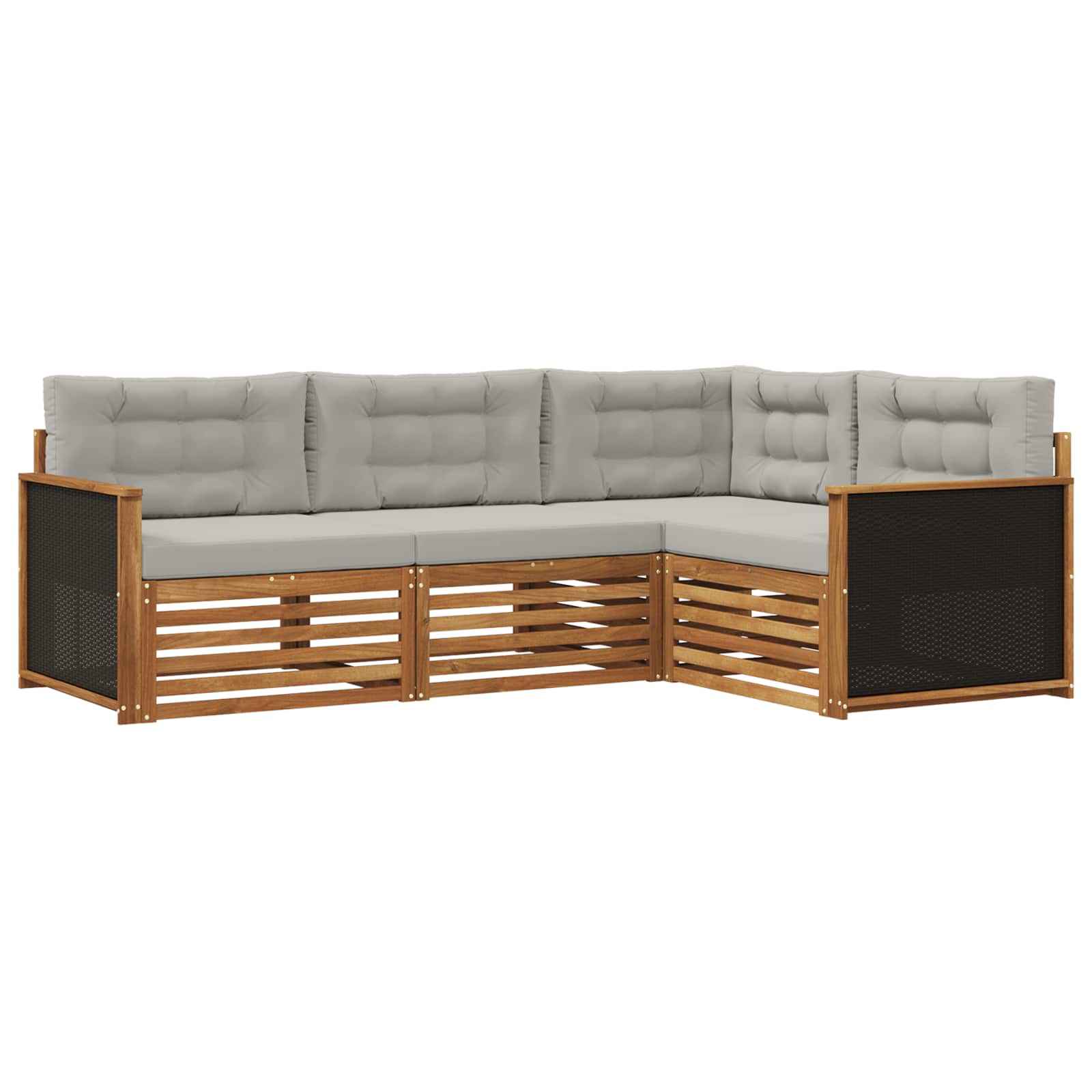 Ensemble de canapés d'extérieur 4 pcs Naturel et gris clair - XIOS