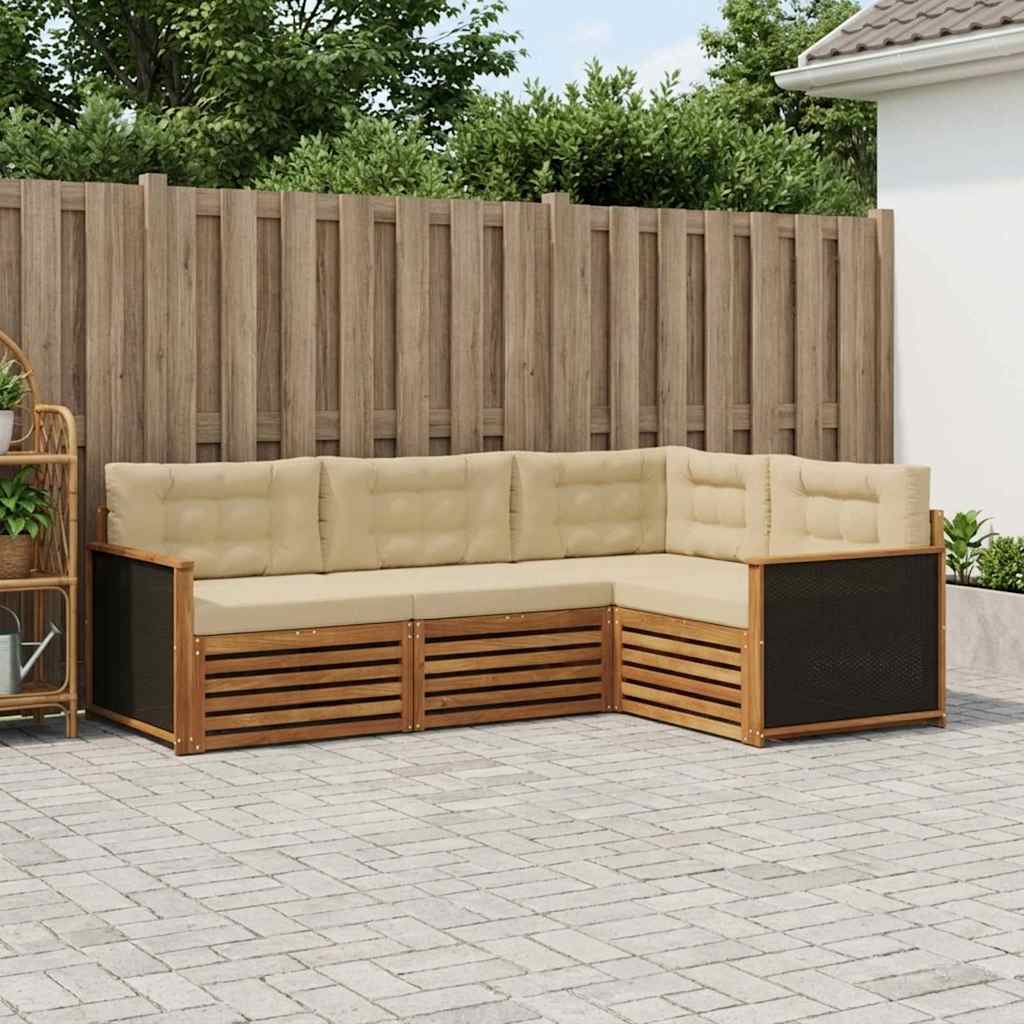 Ensemble de canapés d'extérieur 4 pcs Naturel et Beige - XIOS