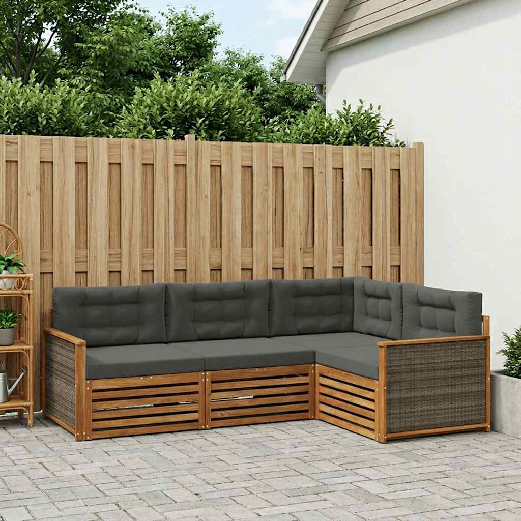 Ensemble de canapés d'extérieur 4 pcs Naturel et Anthracite - XIOS