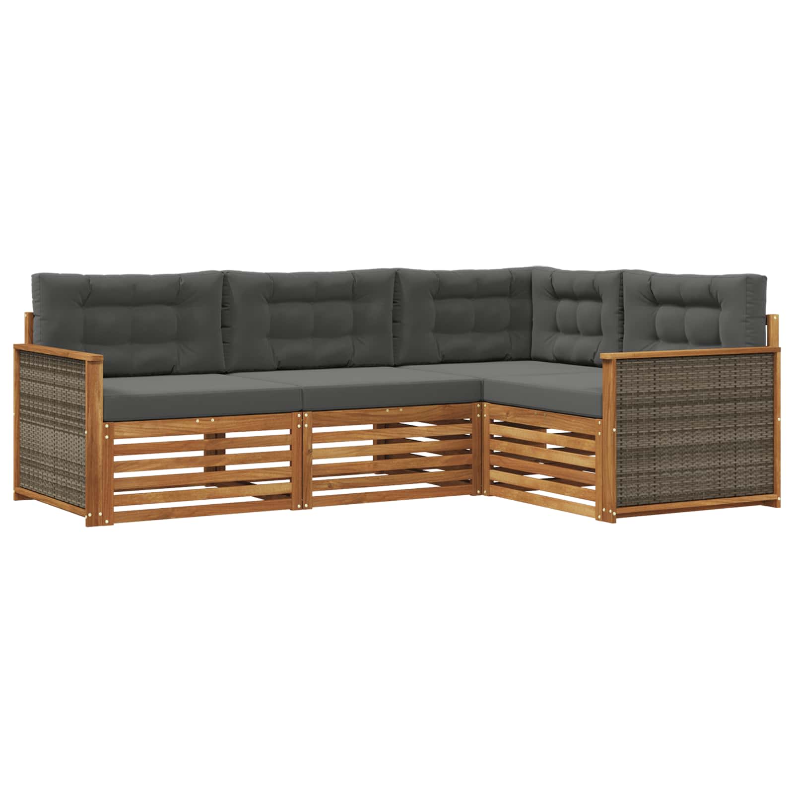 Ensemble de canapés d'extérieur 4 pcs Naturel et Anthracite - XIOS