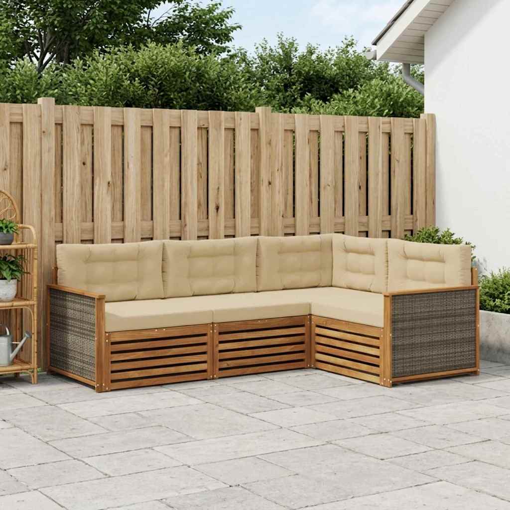 Ensemble de canapés d'extérieur 4 pcs Naturel et Beige - XIOS