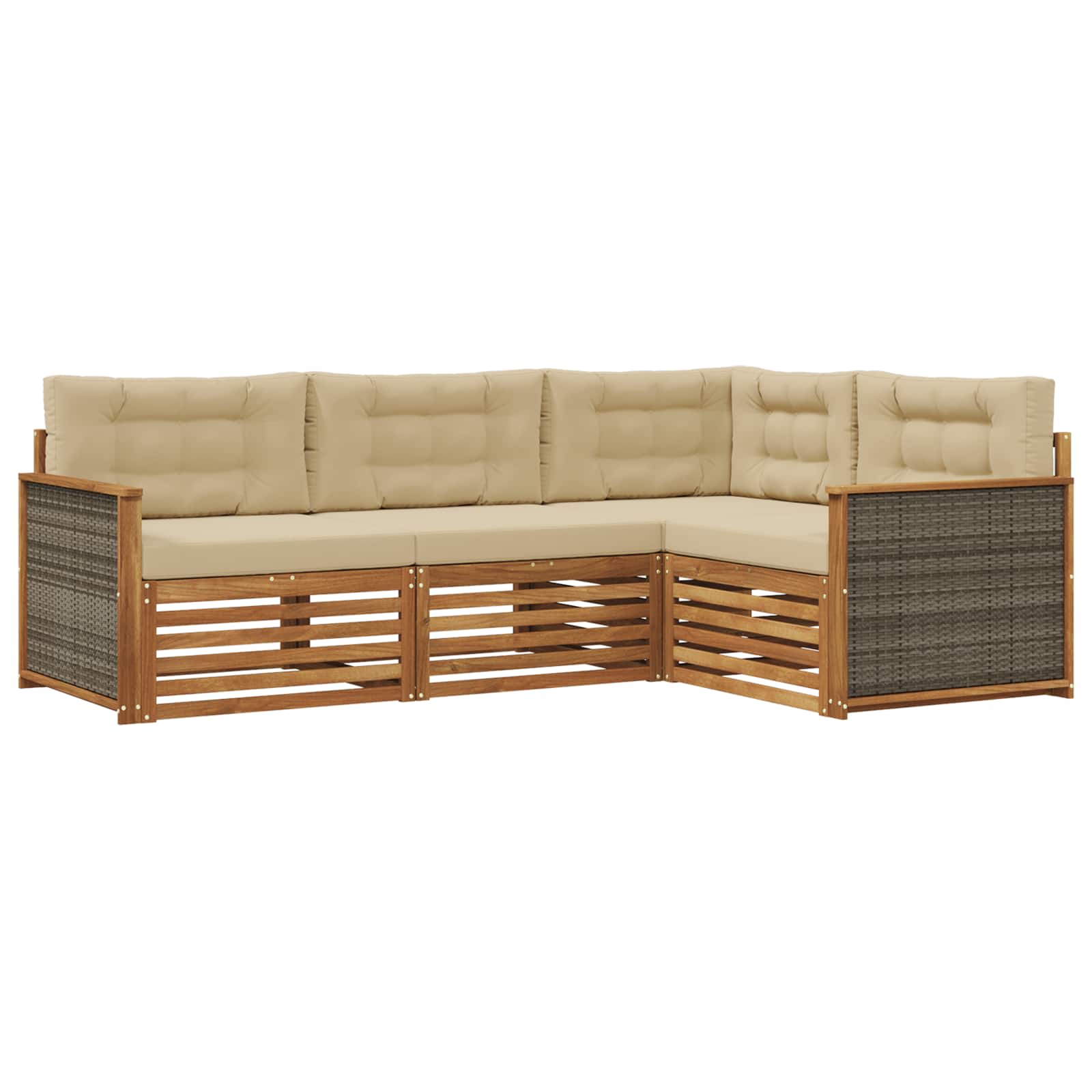 Ensemble de canapés d'extérieur 4 pcs Naturel et Beige - XIOS