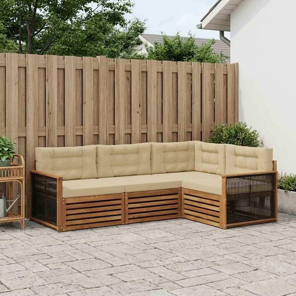 Ensemble de canapés d'extérieur 4 pcs Naturel et Beige - XIOS