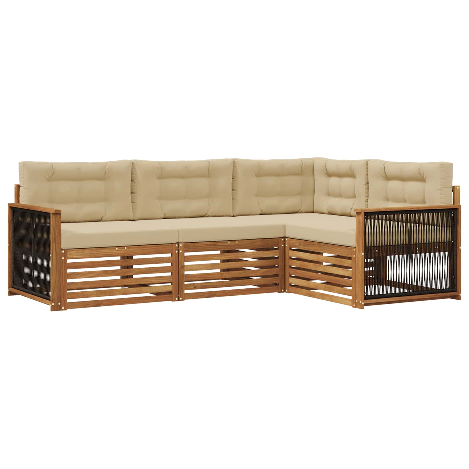 Ensemble de canapés d'extérieur 4 pcs Naturel et Beige - XIOS