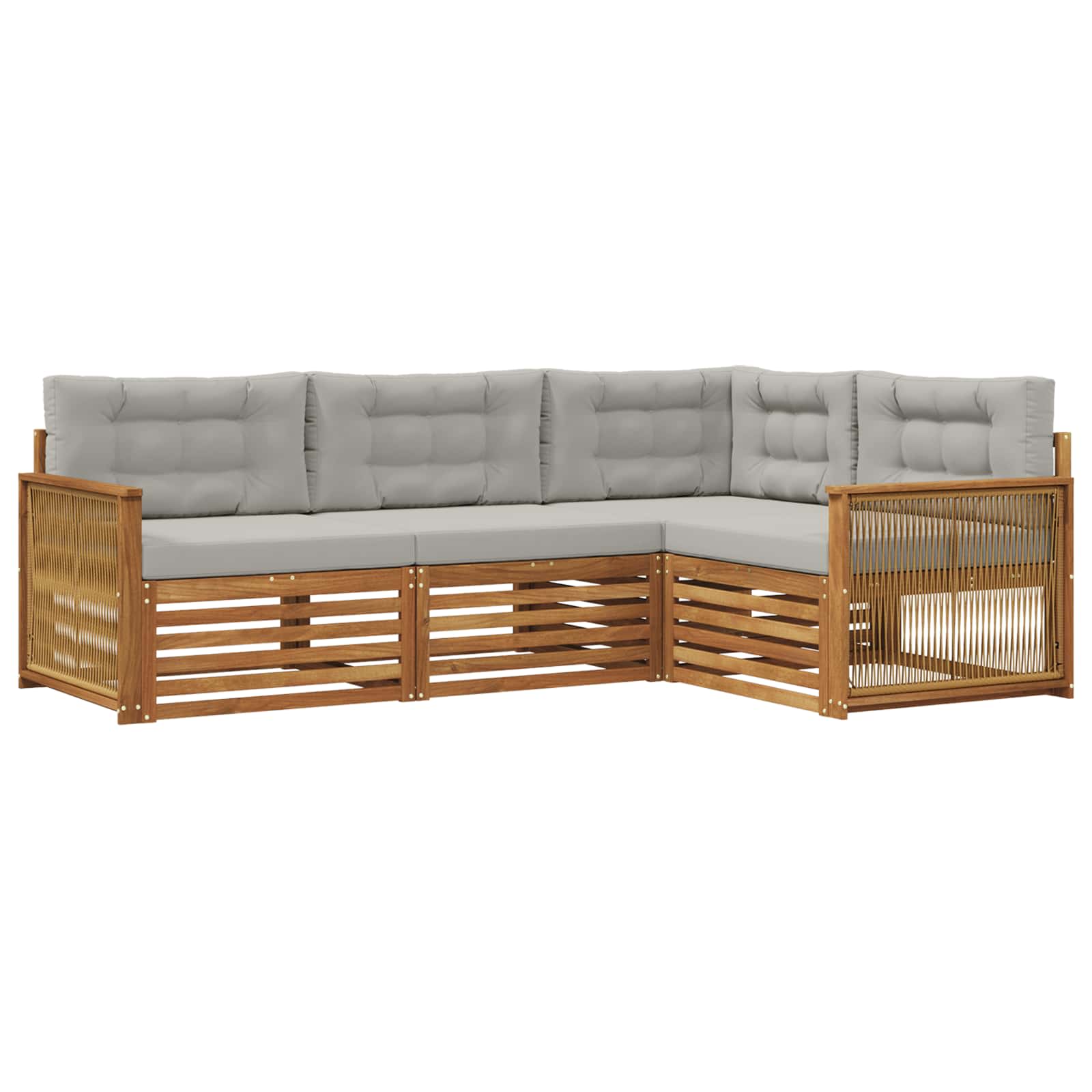 Ensemble de canapés d'extérieur 4 pcs Naturel et gris clair - XIOS