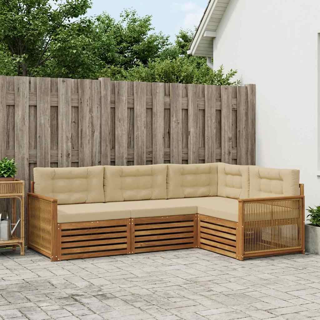 Ensemble de canapés d'extérieur 4 pcs Naturel et Beige - XIOS