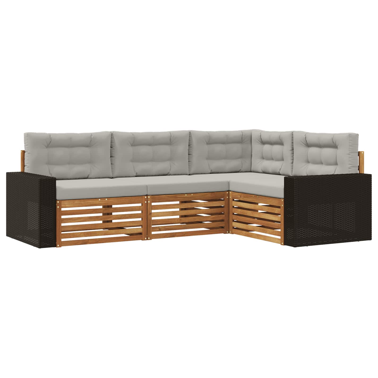 Ensemble de canapés d'extérieur 4 pcs Naturel et gris clair - XIOS