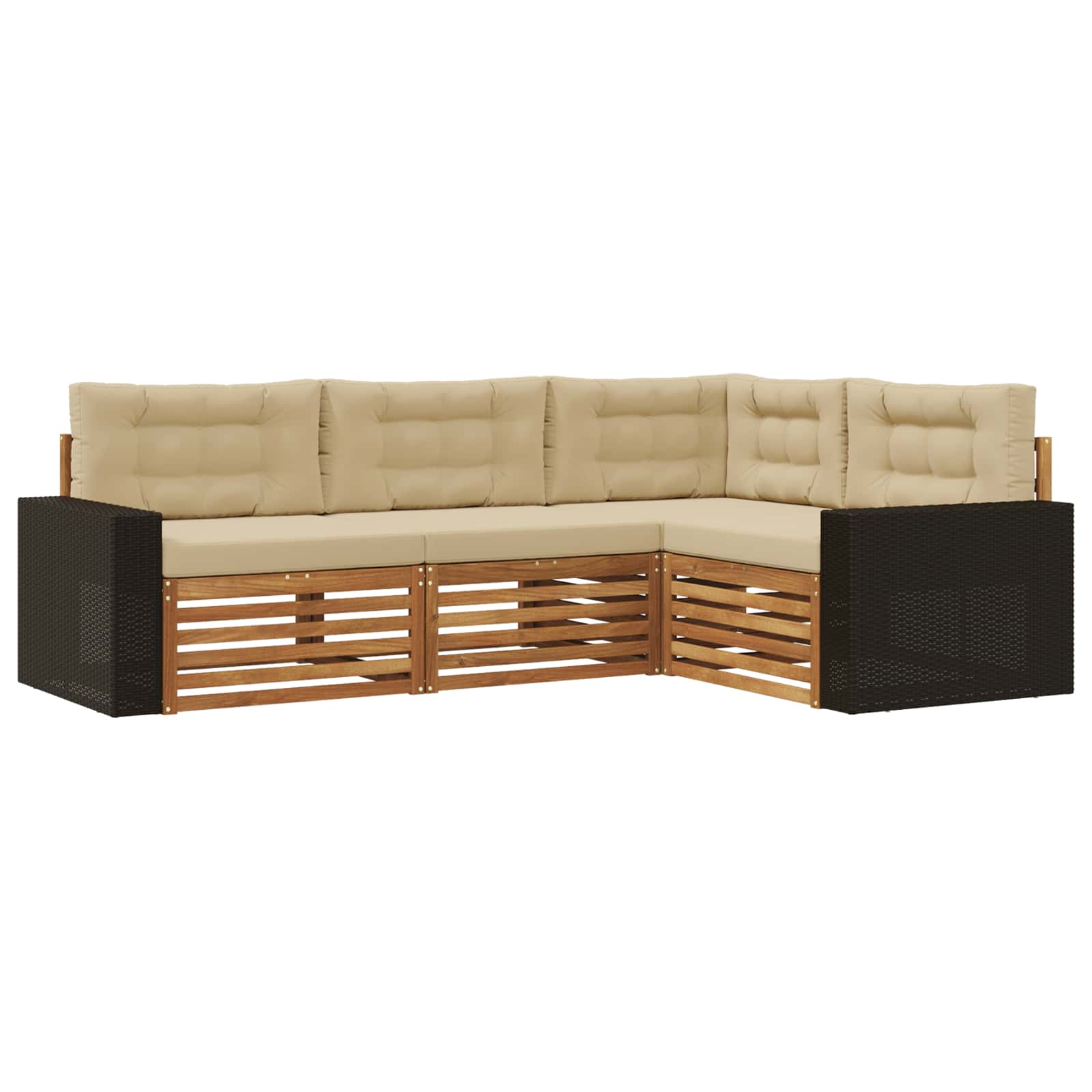 Ensemble de canapés d'extérieur 4 pcs Naturel et Beige - XIOS