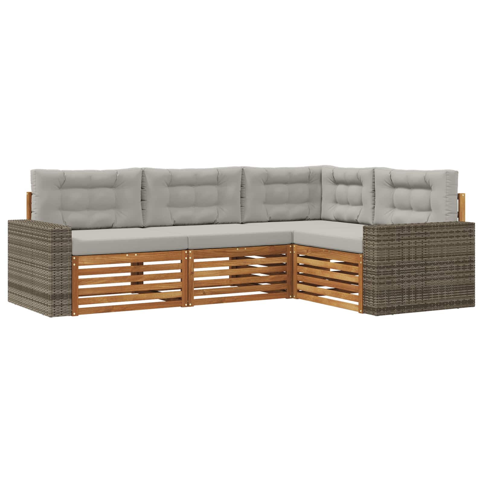 Ensemble de canapés d'extérieur 4 pcs Naturel et gris clair - XIOS