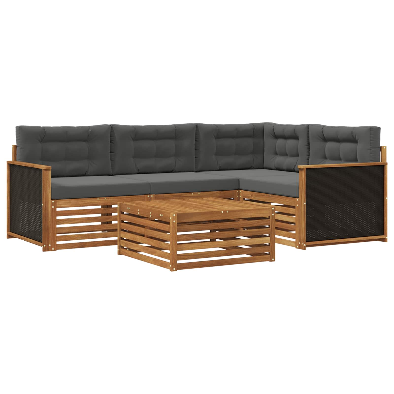 Ensemble de canapés d'extérieur 5 pcs Naturel et Anthracite - XIOS