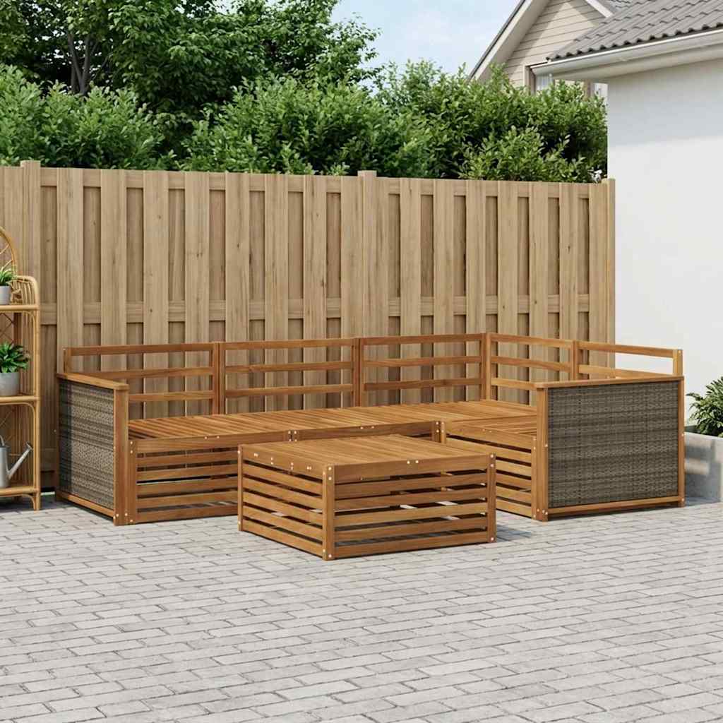 Ensemble de canapés d'extérieur 5 pcs Naturel - XIOS