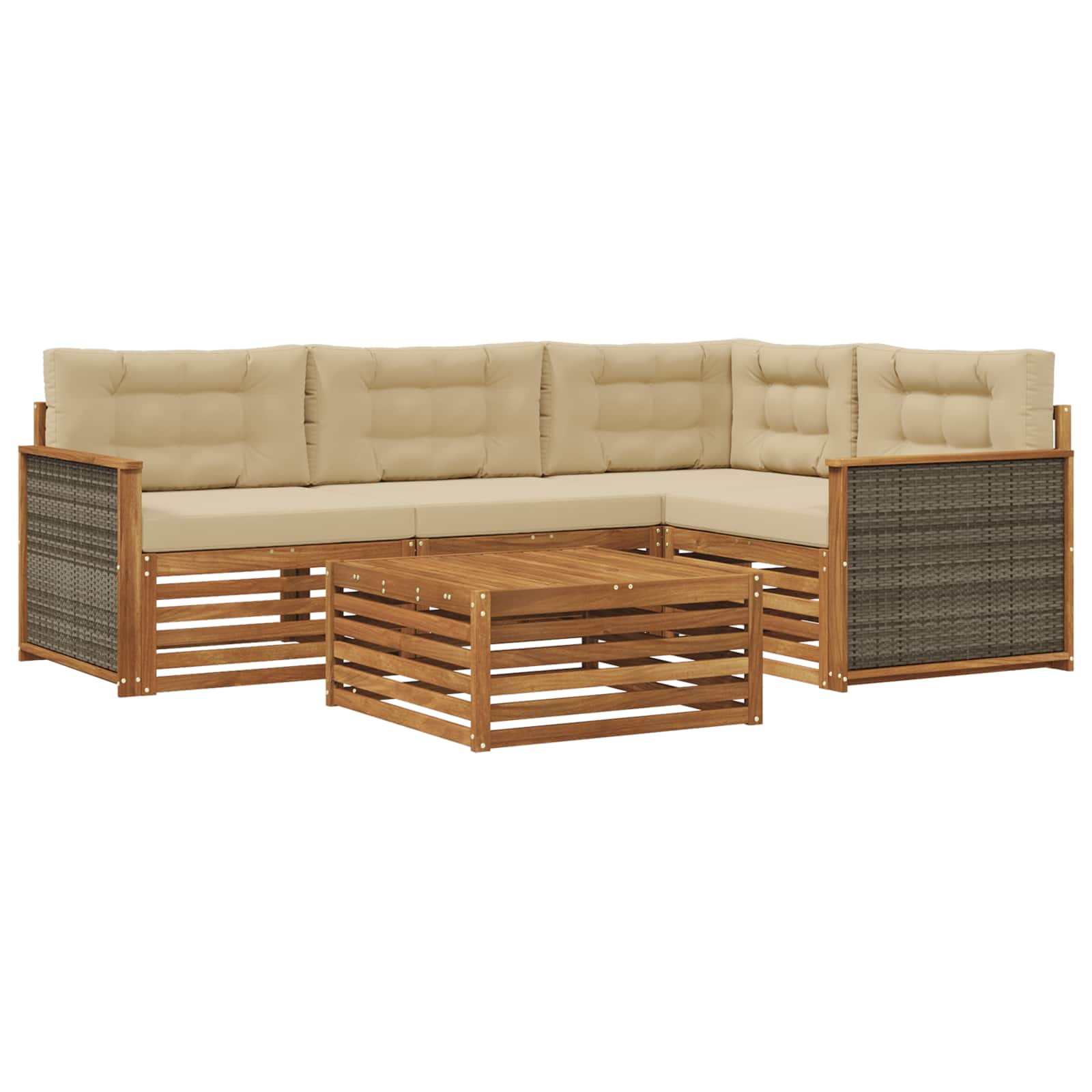 Ensemble de canapés d'extérieur 5 pcs Naturel et Beige - XIOS