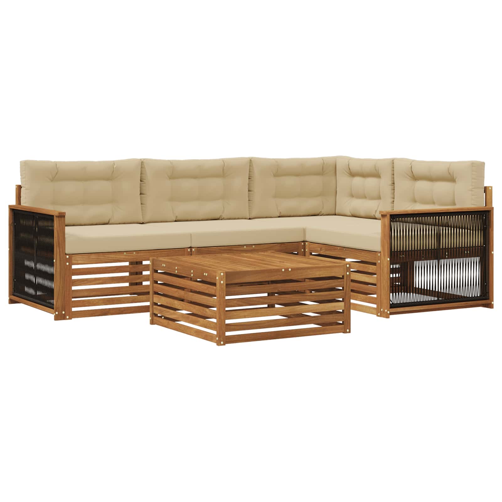 Ensemble de canapés d'extérieur 5 pcs Naturel et Beige - XIOS