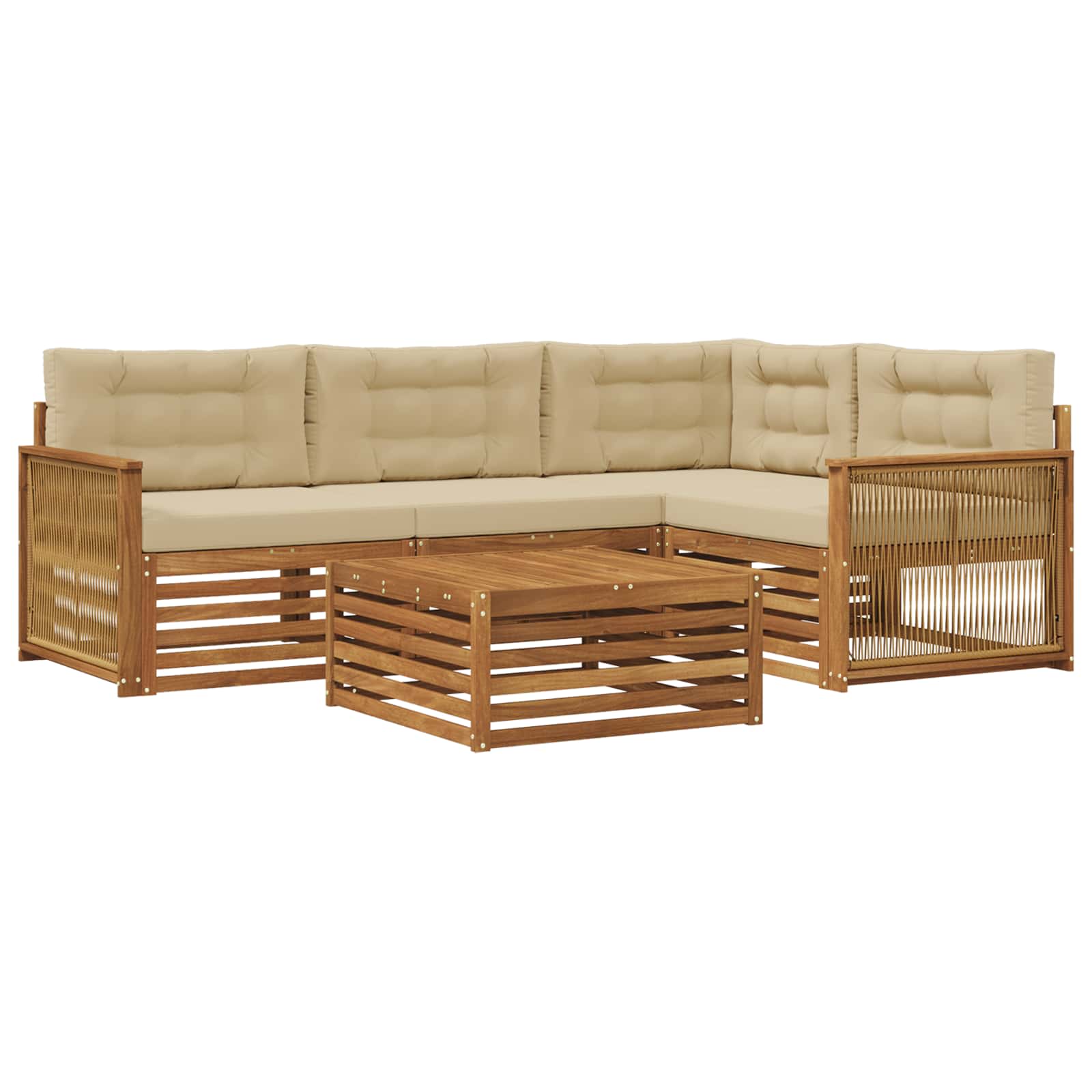 Ensemble de canapés d'extérieur 5 pcs Naturel et Beige - XIOS