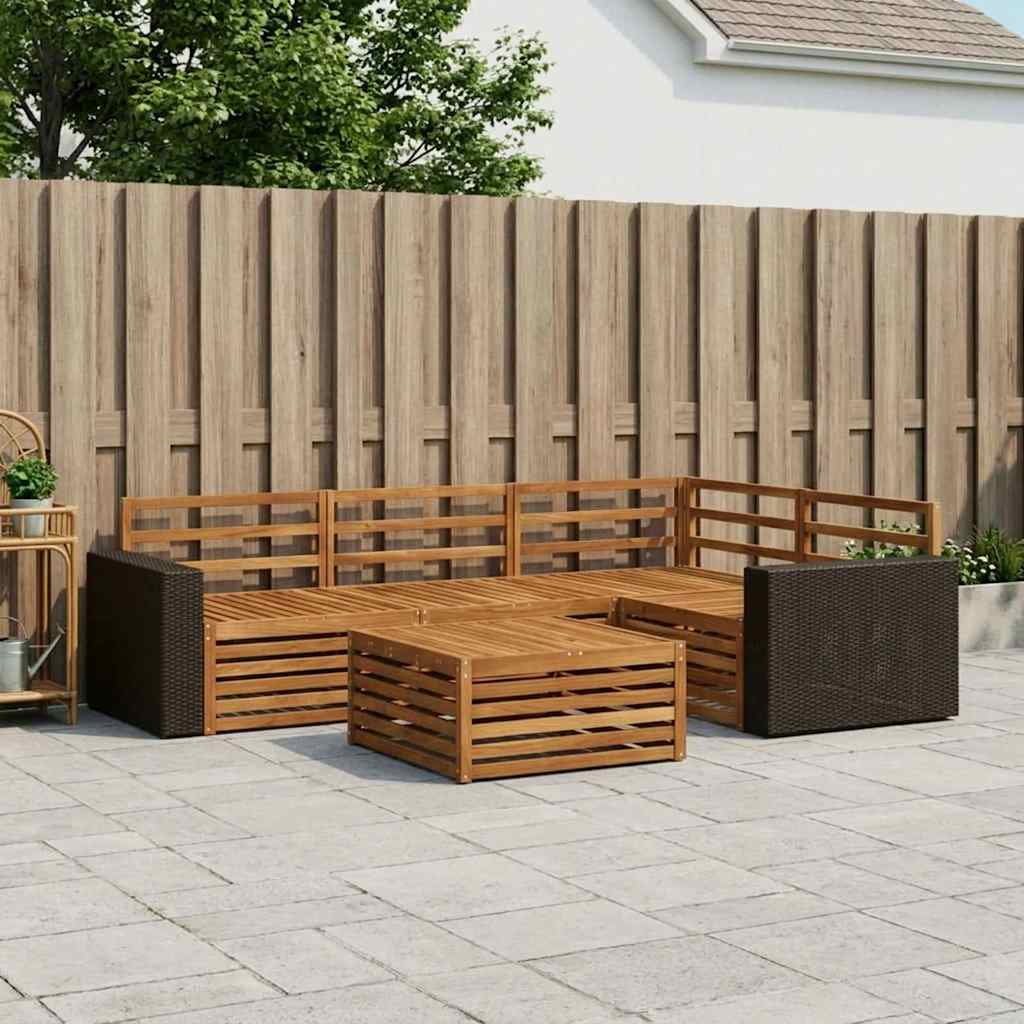 Ensemble de canapés d'extérieur 5 pcs Naturel 79 x 79 x 37 cm - XIOS