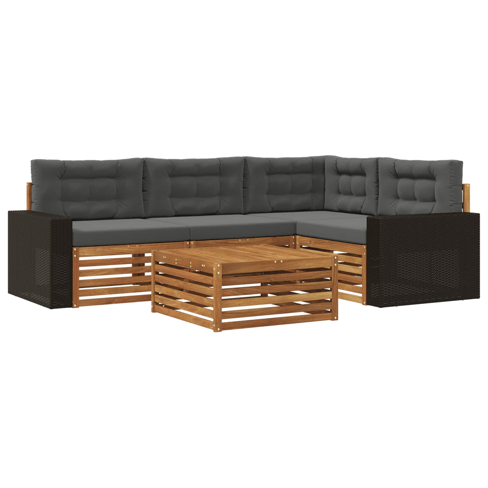 Ensemble de canapés d'extérieur 5 pcs Naturel et Anthracite - XIOS