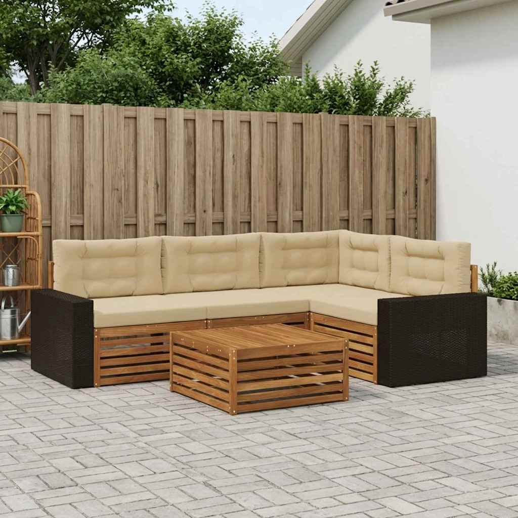 Ensemble de canapés d'extérieur 5 pcs Naturel et Beige - XIOS