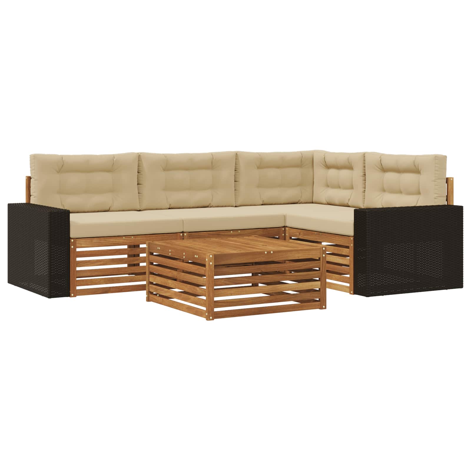Ensemble de canapés d'extérieur 5 pcs Naturel et Beige - XIOS