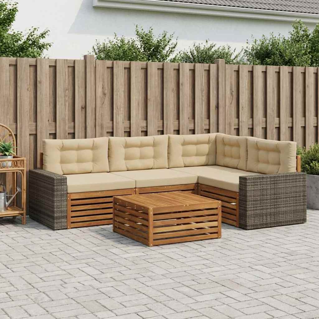 Ensemble de canapés d'extérieur 5 pcs Naturel et Beige - XIOS