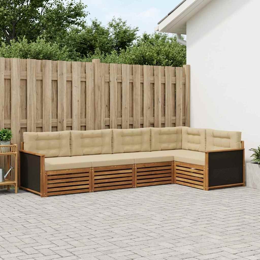 Ensemble de canapés d'extérieur 5 pcs Naturel et Beige - XIOS