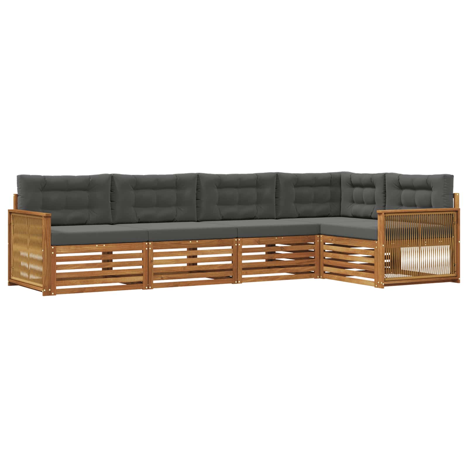 Ensemble de canapés d'extérieur 5 pc Naturel et Anthracite