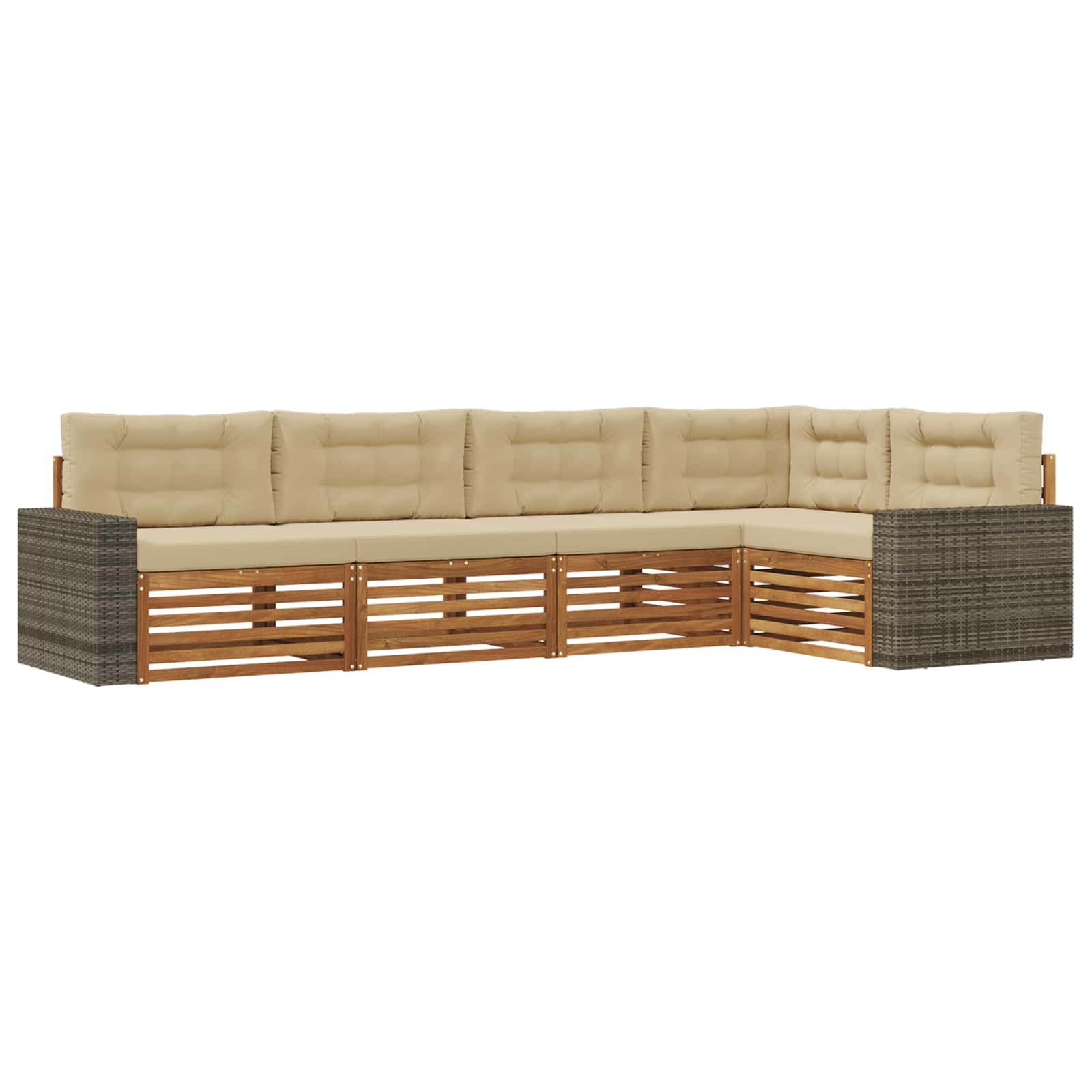 Ensemble de canapés d'extérieur 5 pcs Naturel et Beige - XIOS