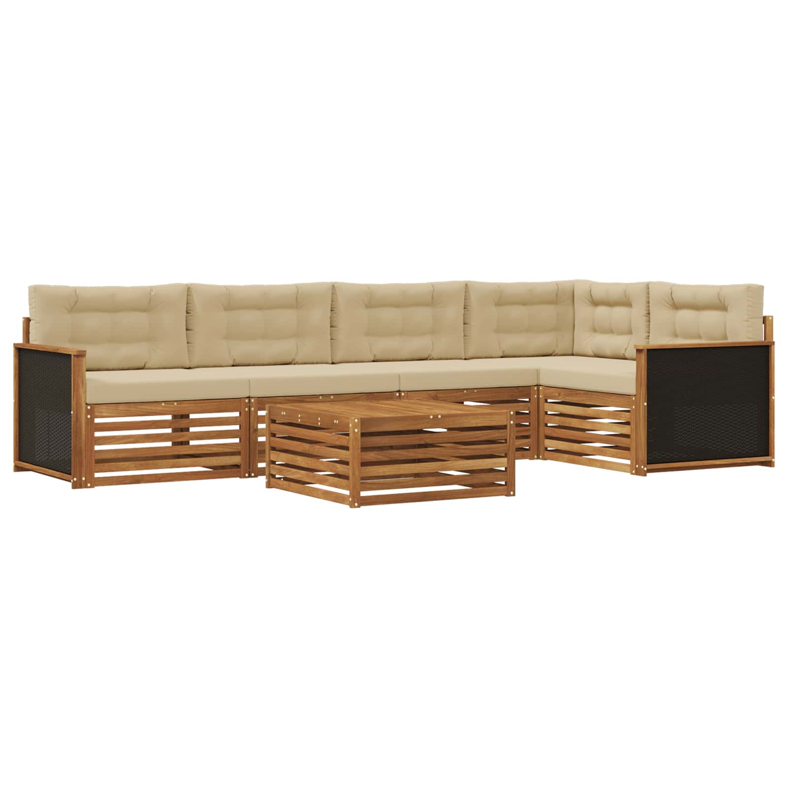 Ensemble de canapés d'extérieur 6 pcs Naturel et Beige - XIOS