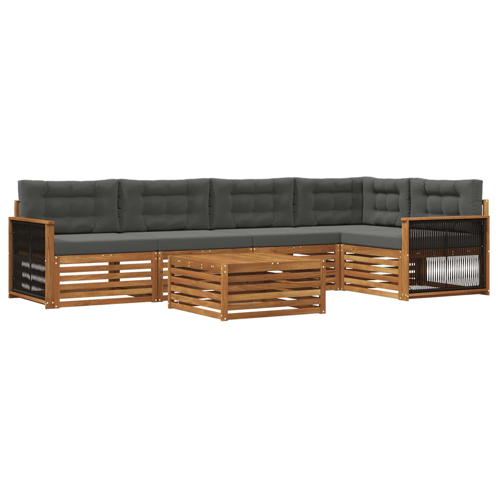 Ensemble de canapés d'extérieur 6 pcs Naturel et Anthracite - XIOS