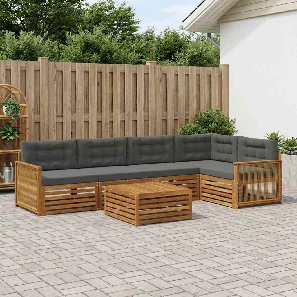 Ensemble de canapés d'extérieur 6 pcs Naturel et Anthracite - XIOS