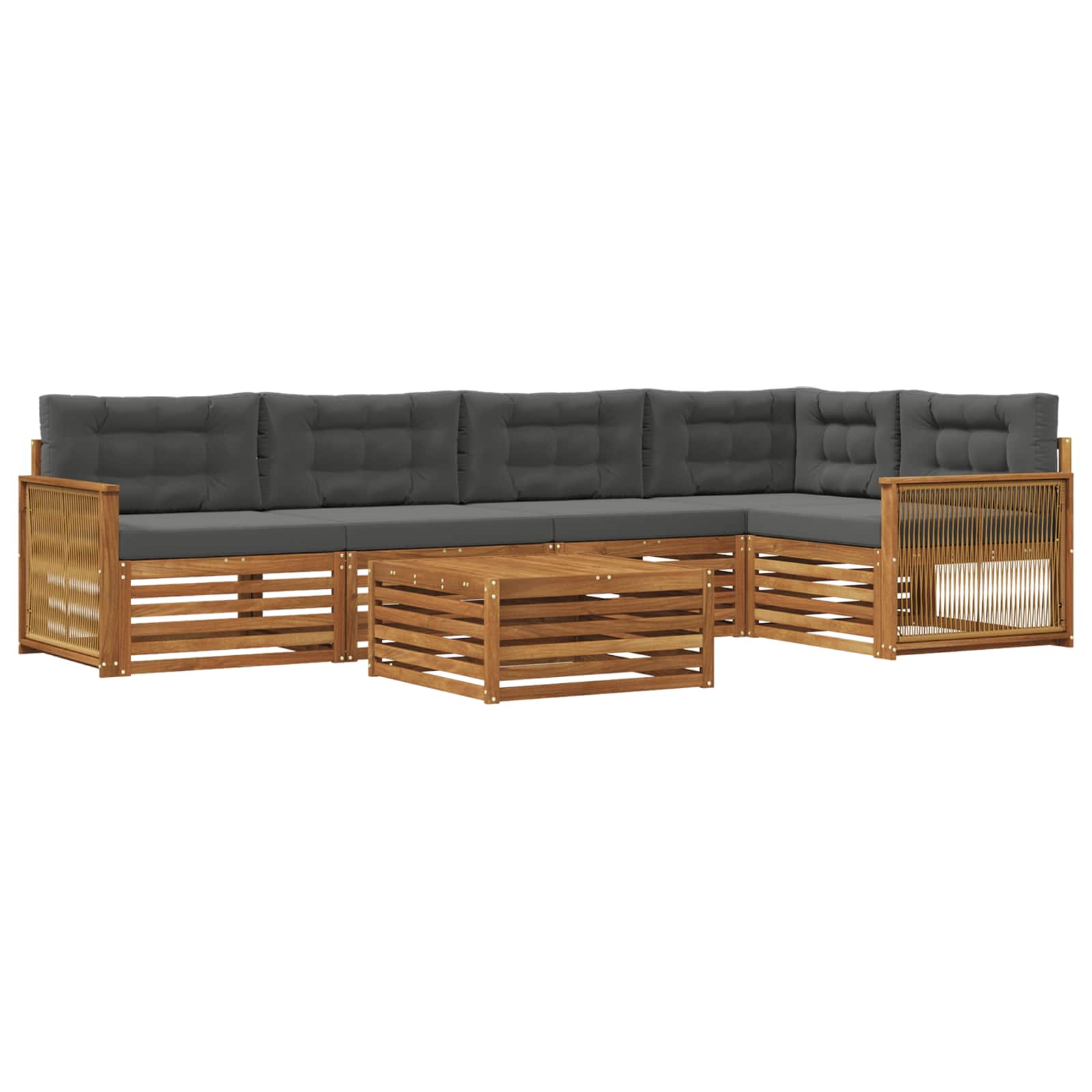 Ensemble de canapés d'extérieur 6 pcs Naturel et Anthracite - XIOS