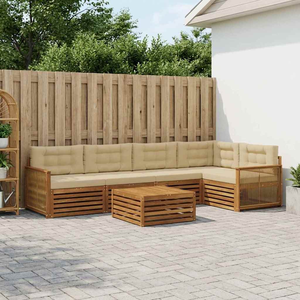 Ensemble de canapés d'extérieur 6 pcs Naturel et Beige - XIOS