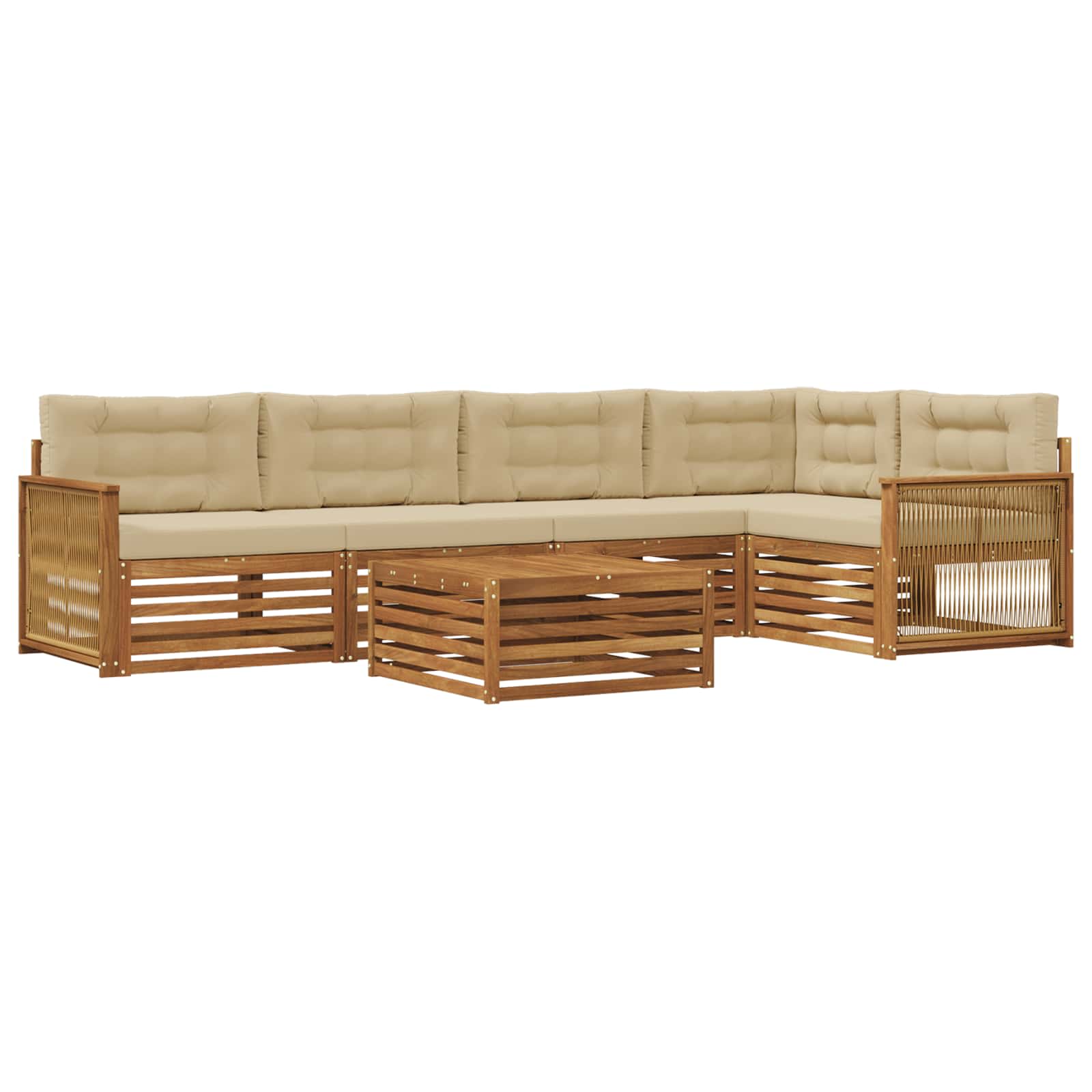 Ensemble de canapés d'extérieur 6 pcs Naturel et Beige - XIOS