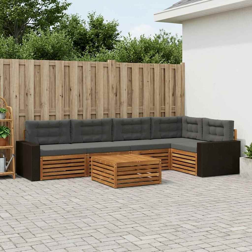 Ensemble de canapés d'extérieur 6 pcs Naturel et Anthracite - XIOS