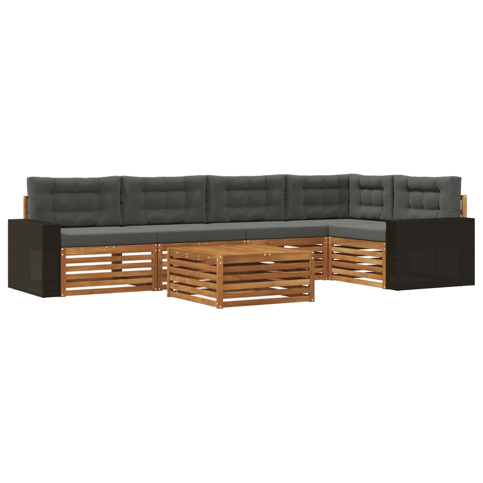 Ensemble de canapés d'extérieur 6 pcs Naturel et Anthracite - XIOS